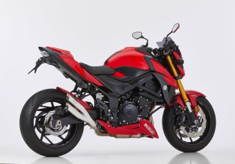 Hurric Pro 2 RVS Polished Slip-on Einddemper met E-keur Suzuki GSX-S750 2017 2018