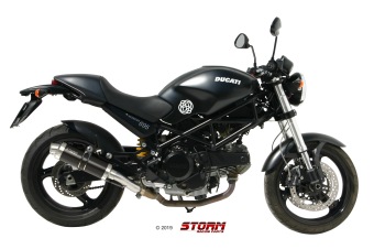 Storm By Mivv Dubbele GP RVS Black Slip-On Einddemper Met E-keur DUCATI MONSTER 695 2006 - 2008