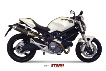 Storm By Mivv Dubbele GP RVS Black Slip-On Einddemper Met E-keur DUCATI MONSTER 696 2008 - 2014