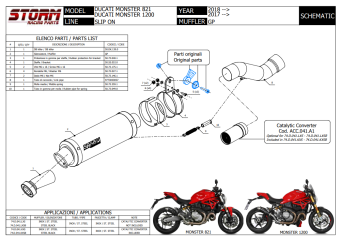 Storm By Mivv GP RVS Black Slip-On Einddemper Met E-keur DUCATI MONSTER 1200 2017 - 2021