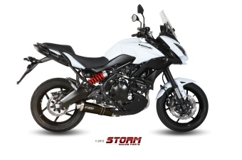 Storm By Mivv Oval RVS Black 2in1 Compleet Uitlaatsysteem Met E-keur KAWASAKI VERSYS 650 2015 - 2020