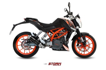 Storm By Mivv GP RVS Black Compleet 1in1 Uitlaatsysteem Met E-keur KTM 390 DUKE 2013 - 2016
