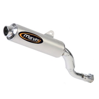 2x Marving Cromo Aluminium Einddempers (L+R) met E-keur Yamaha TDM 900 2002 > 2014