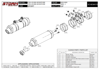 Storm By Mivv Dubbele GP RVS Bolt-On Einddemper Met E-keur KTM LC8 950 Adventure 2003 - 2005