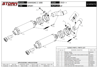 Storm By Mivv Dubbele GP RVS Slip-On Einddemper Met E-keur KAWASAKI Z1000 2010 - 2013