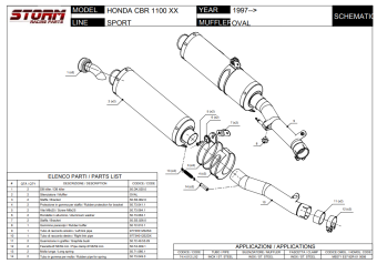 Storm By Mivv Dubbele Oval RVS Slip-on Einddemper Met E-keur HONDA CBR 1100 XX 1997 - 2006