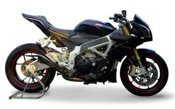 HP Corse Hydroform RVS Black Slip-on Einddemper Low Position met E-keur Aprilia TUONO V4R / APRC 2011 - 2015