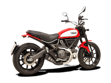 HP Corse Hydroform Classic Line RVS Black Slip-on Einddemper Low Position met E-keur Ducati Scrambler 800 2015 > 2020