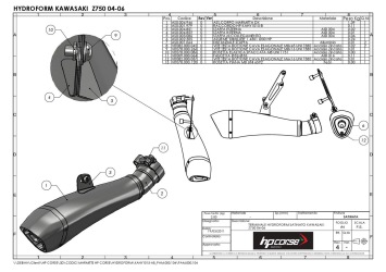 HP Corse Hydroform RVS Slip-on Einddemper met E-keur Kawasaki Z 750 2004 - 2006