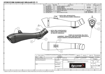 HP Corse Hydroform RVS Black Slip-on Einddemper met E-keur Kawasaki ZX-6R 600 2009 - 2015