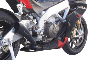 HP Corse Hydroform RVS Black Slip-on Einddemper Low Position met E-keur Aprilia RSV4 2009 - 2014