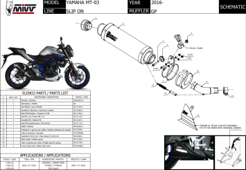 Mivv GP RVS Black Slip-on Einddemper met E-keur Yamaha MT-03 2016 > 2023