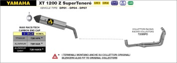 Arrow Maxi Race-Tech Aluminium Dark met Carbon Endcap Einddemper met E-keur Yamaha XT 1200 Z Super Tenere 2010 > 2020