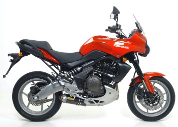 Arrow Maxi Race-Tech Aluminium Dark Steel Endcap Einddemper met E-keur Kawasaki Versys 650 2007 > 2014