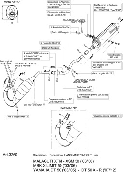 Leovince X-Fight Black Edition Compleet Uitlaatsysteem met E-keur Yamaha DT 50 / X / R 2003 > 2011