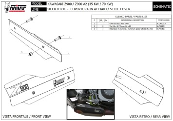 Mivv Heatshield Kawasaki Z900 2020 > 2024