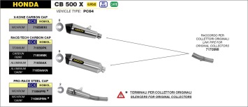 Arrow Race-Tech Aluminium Einddemper met E-keur incl. Linkpipe Honda CB 500 X 2015 - 2020