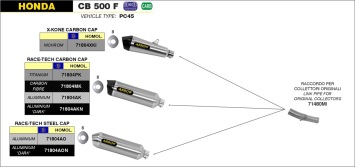 Arrow Race-Tech Aluminium Slip-on Einddemper met E-keur incl. Linkpipe 71480MI Honda CB 500 F 2013 > 2018