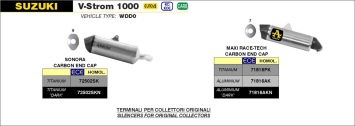 Arrow Maxi Race-Tech Aluminium Dark Einddemper met E-keur Suzuki Vstrom 1000 2017 > 2020