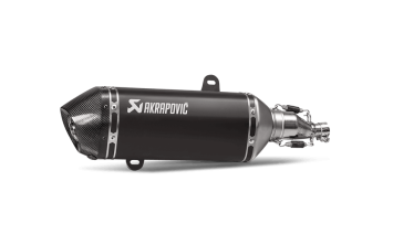 Akrapovic Slip-On Line RVS Black Einddemper met E-keur Vespa GTS Super 125 / Sport / Tech 2017 - 2020