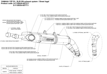 Akrapovic Slip-On Line Carbon Einddemper Set (L+R) met E-keur Yamaha YZF-R1 2004 - 2006