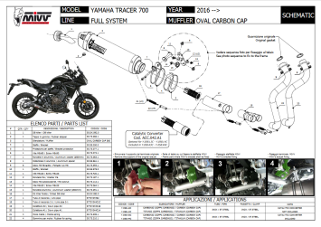 Mivv Oval Carbon met Carbon Endcap Compleet Uitlaatsysteem met E-keur Yamaha Tracer 7 / GT 2021 - 2024