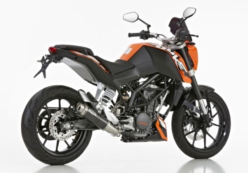 Shark Factory Carbon Einddemper met E-keur KTM Duke 125 2011 - 2016
