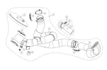 Akrapovic Titanium Voorbochten Ducati Multistrada 1260 /  S 2018 > 2020