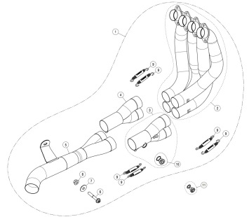 Akrapovic RVS Voorbochten Kawasaki Z H2 2020 > 2023