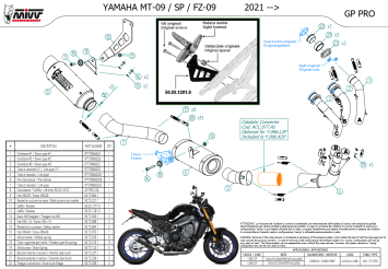 Mivv Gp Pro Carbon Volledig Uitlaatsysteem met E-keur Yamaha MT-09 2021 - 2023