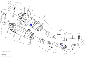 Akrapovic Evolution Line Titanium Volledig Uitlaatsysteem zonder E-keur Honda CRF 250 R / RX 2018 > 2021