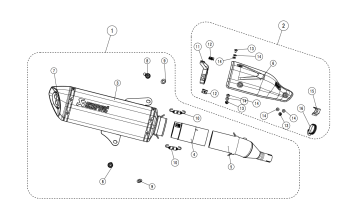 Akrapovic Slip-on Line RVS Black Einddemper met E-keur Honda ADV 350 2022 - 2024