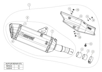 Akrapovic Slip-On Line Titanium Black Einddemper met E-keur Honda X-ADV 2017 > 2023