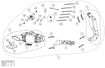 Akrapovic Racing Line Titanium Volledig Uitlaatsysteem zonder E-keur Kawasaki Ninja 650 2024 - 2025