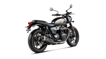 Akrapovic Slip-on Line Titanium Black Dubbele Einddemper (L+R) Set met E-keur Triumph Street Twin 2016 > 2020