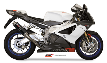 2x Mivv GP RVS Black Slip-on Einddempers met E-keur Aprilia RSV 1000 2004 > 2008