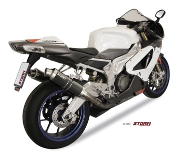 Storm by Mivv GP RVS Black Slip-on Einddemper Set met E-keur APRILIA RSV 1000 2004 - 2008