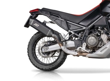 QD Tourance Titanium Dark Slip-on Einddemper met E-keur Aprilia Tuareg 660 2022 - 2024