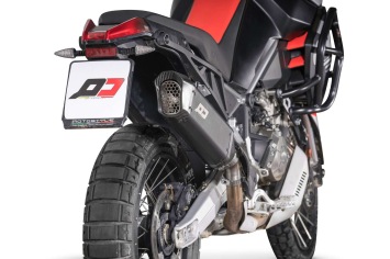 QD Tourance Titanium Dark Slip-on Einddemper met E-keur Aprilia Tuareg 660 2022 - 2024