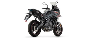 Arrow Race-Tech Aluminium Dark Einddemper met E-keur incl. RVS Racing Voorbochten Kawasaki Versys 650 2021 - 2022