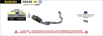 Arrow Works Titanium Carby Endcap Volledig Uitlaatsysteem met E-keur Suzuki GSX-8S 2023 - 2024