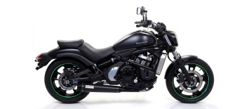 Arrow Rebel 2-1 Compleet Uitlaatsysteem RVS Black met E-keur Kawasaki S650 Vulcan 2017 - 2020