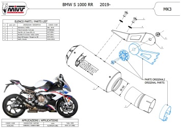 Mivv MK3 Carbon Einddemper met E-keur BMW S 1000 RR 2019 > 2023