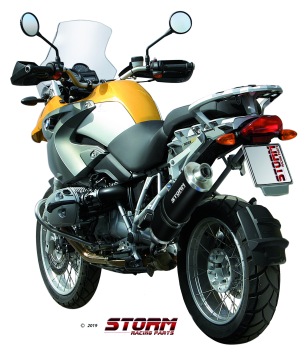 Storm By Mivv Oval RVS Black Slip-On Einddemper Met E-keur BMW R1200GS 2004 - 2007