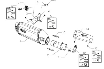 BOS Desert Fox Black Edition Einddemper met E-keur BMW R 1200 RS 2017 > 2018