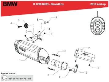 BOS Desert Fox Carbon Steel Einddemper met Euro4 Keuring BMW R 1200 RS 2017 > 2018