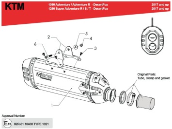 BOS Desert Fox Black Edition Einddemper met E-keur KTM 1090 Adventure / R 2017 > 2020