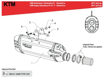 BOS Desert Fox Carbon Steel Einddemper met E-keur KTM 1090 Adventure / R 2017 > 2020