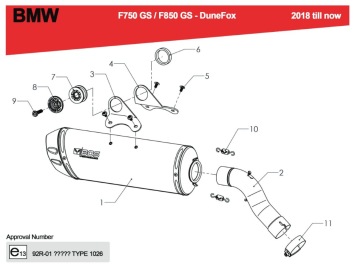 BOS Dunefox Black Edition Einddemper met E-keur BMW F 750 GS 2017- 2020