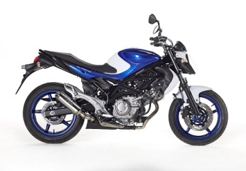 BOS Midget RVS Polished Einddemper met E-keur Suzuki SFV 650 Gladius 2009 - 2016
